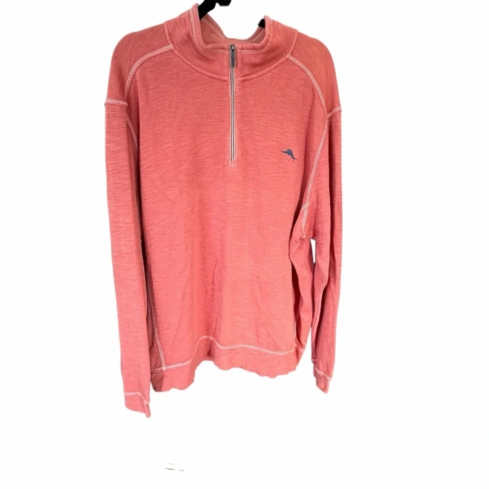 Tommy Tobago Bay 1/4 Zip Pullover Sweater Size 2XL TTG Coral